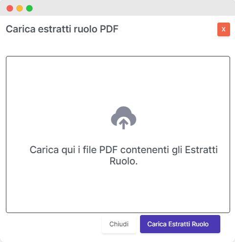 Estrazione Dati Automatica — schermata del software Lexdebita per il sovraindebitamento
