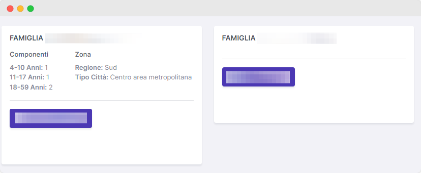 Procedure Familiari — schermata del software Lexdebita per il sovraindebitamento