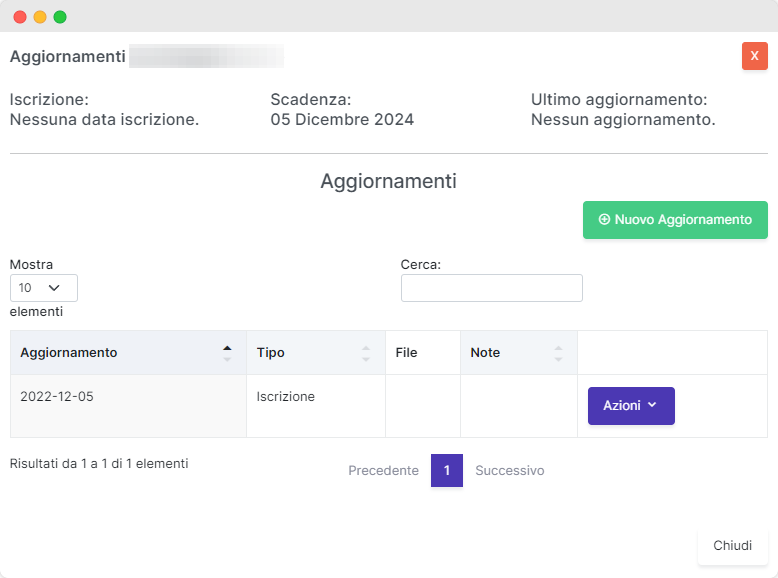 Registro Gestori — schermata del software Lexdebita per il sovraindebitamento